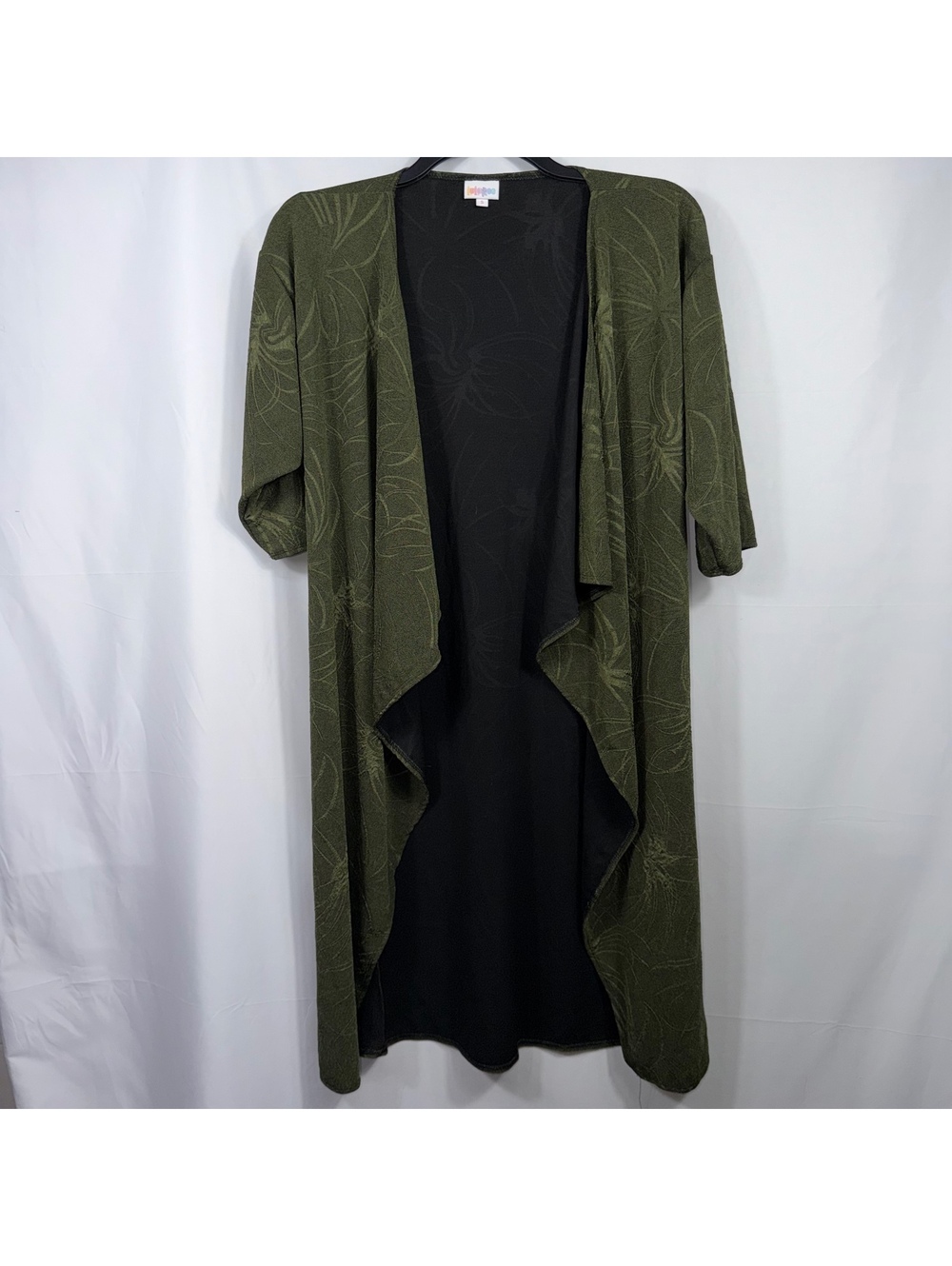 LuLaRoe Shirley S Olive Green Floral Kimono NWT